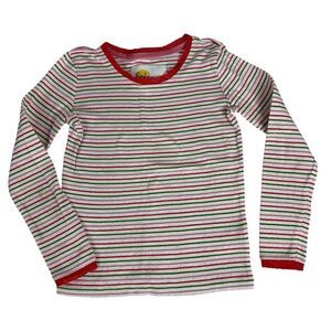 Mini Boden Stripe Long Sleeve T-Shirt size 8-9 Years Lace Neck